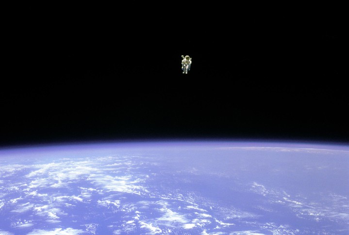 On Feb. 12, 1984, astronaut Bruce McCandless travelled further away from the safety of his ship than any other astronaut. Using a jet-propelled backpack McCandless "flew" 320 feet away from the space shuttle Endeavour.