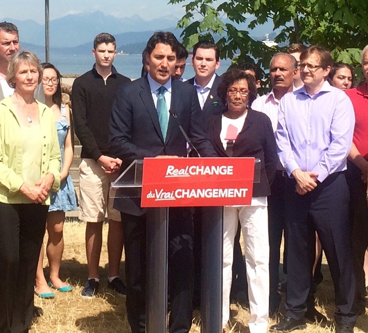 Liberal Leader Justin Trudeau unveiled his environmental platform in Vancouver, B.C. on June 29, 2015.