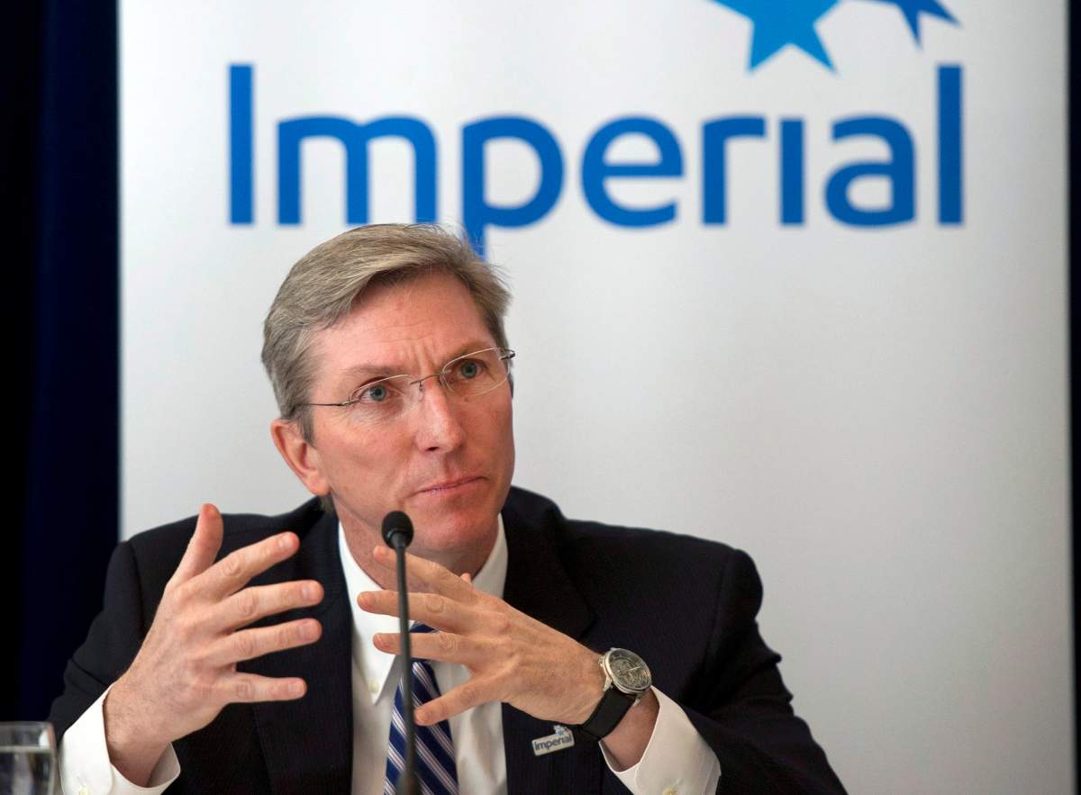 Imperial Oil Chairman, President & CEO Rich Kruger at a press conference after the company's annual general meeting in Calgary, Alberta on April 24, 2014.