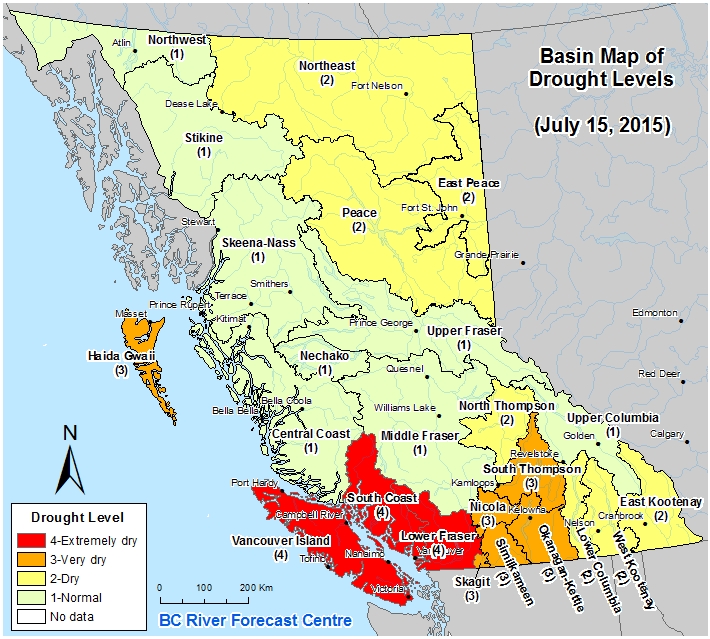 South Coast increases drought rating to Level 4; fishing banned on some Interior rivers - image