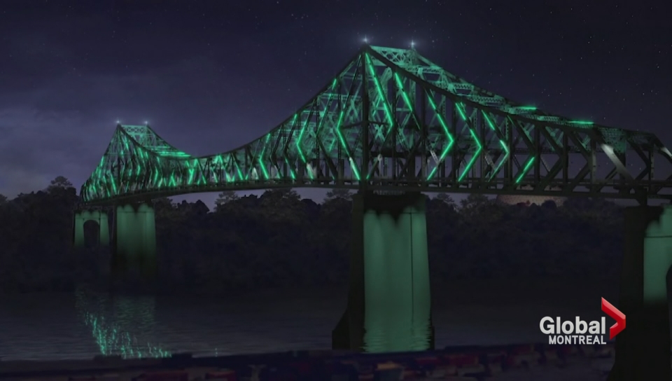 The Jacques-Cartier Bridge will be illuminated to celebrate Montreal's 375th annivrsary celebrations in 2017.