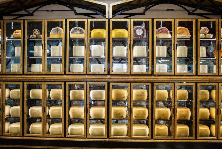 Italian Centre Shop cheese wall