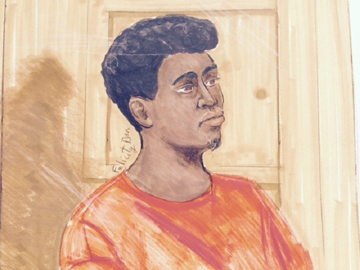 A court sketch of Khouri Lamar on Sept. 14, 2015.