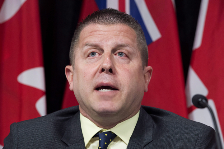 Former Ontario ombudsman Andre Marin speaks at a press conference in Toronto on Monday, May 25, 2015.