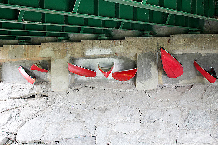 Art installations are pictured along the Pan Am Path on the Lower Don River trail, July 8, 2015.
