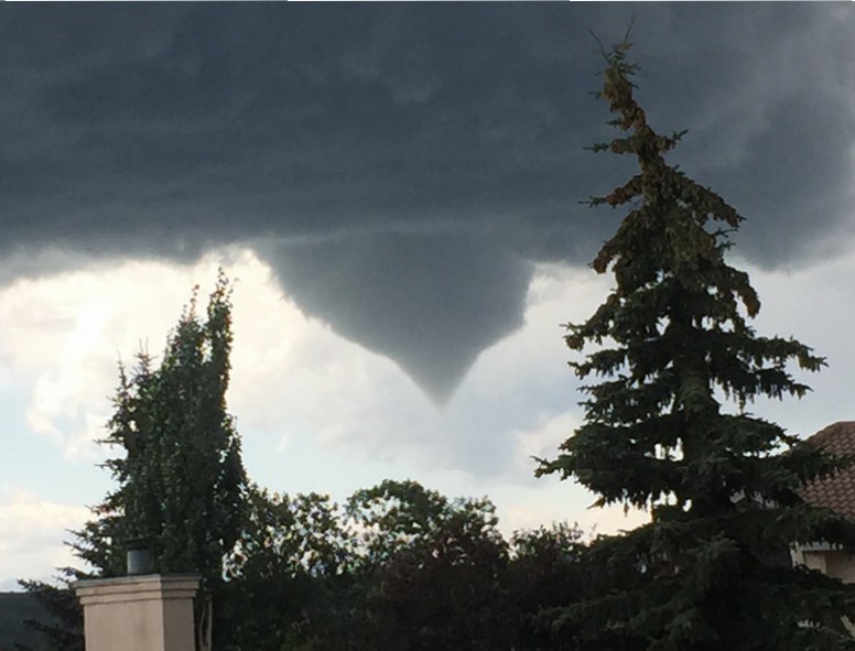 View of the funnel cloud spotted Wednesday afternoon near Signal hill.