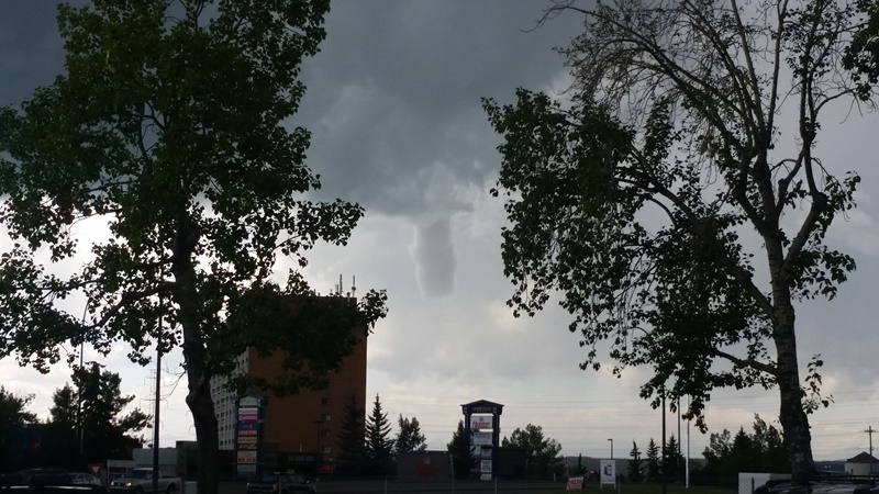 A funnel cloud over the skies of Calgary, Wednesday, July 22, 2015.