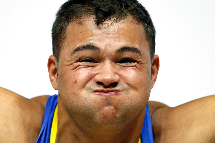 Patrick Earth Mendes of Brazil competes in the weightlifting 105kg final on Day 5 of the Toronto 2015 Pan Am Games on July 15, 2015.