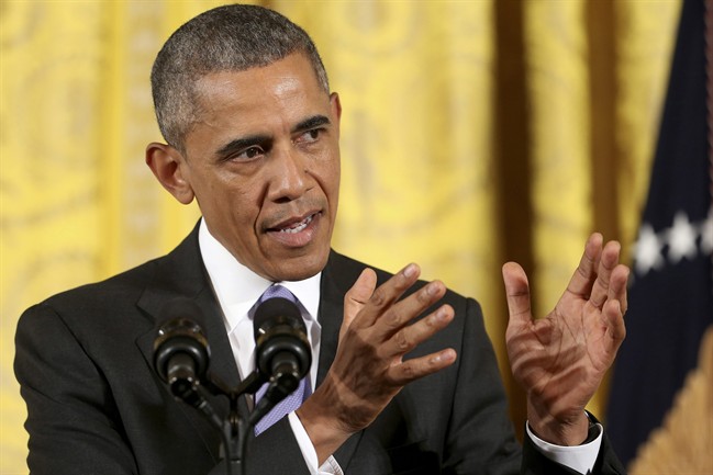 President Barack Obama answers questions about the Iran nuclear deal during a news conference in the East Room of the White House in Washington, Wednesday, July 15, 2015. The president vigorously defended the nuclear deal with Iran, casting the historic accord as the only possibility to avert a nuclear arms race in the Middle East and reduce the chances of war.