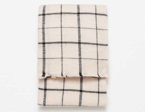 Soft check scarf