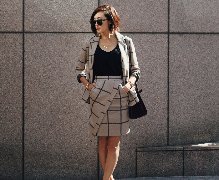 ASOS French beige skirt and jacket