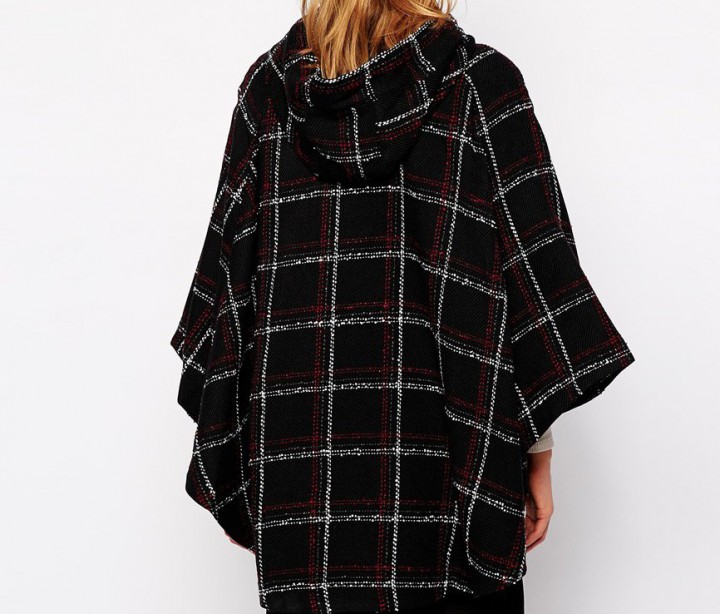 BCBGeneration Poncho in Tartan Plaid.