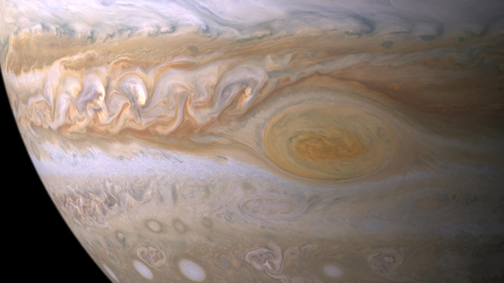 The Great Red Spot on Jupiter.