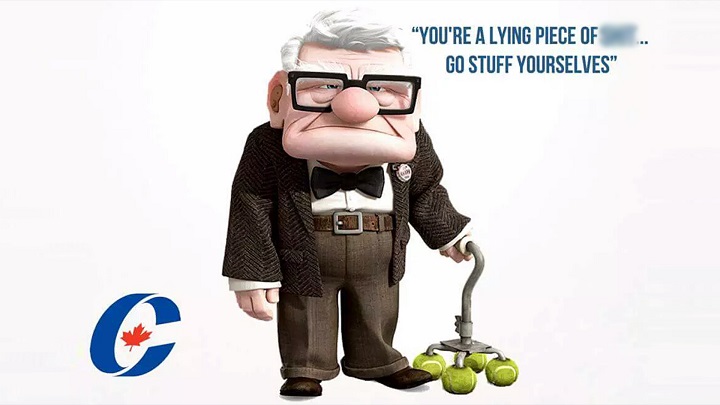 Photoshop artists had a field day with a foul-mouthed Stephen Harper supporter.