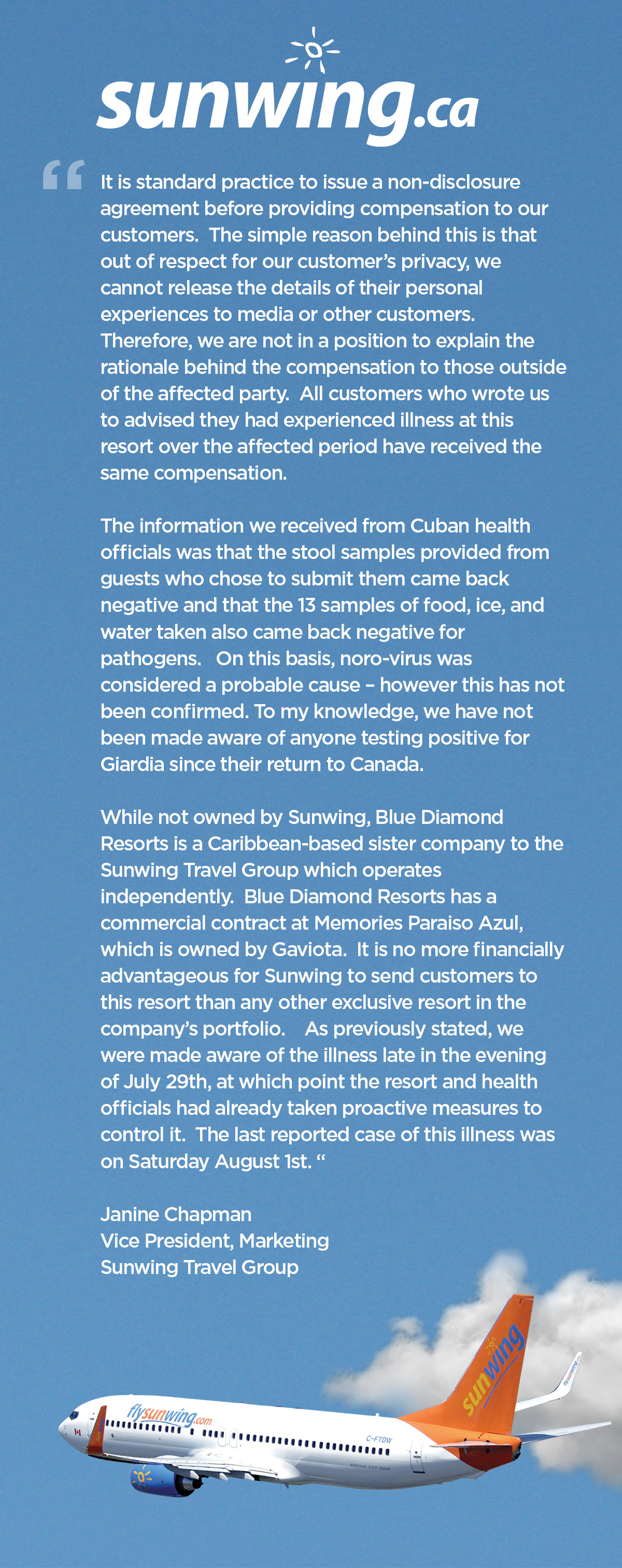 Sunwing offers compensation to Canadian travellers after outbreak at Cuban resort - image