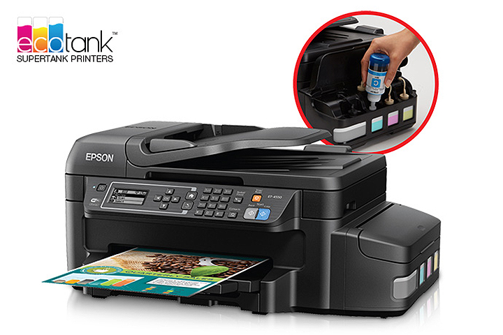 Epson ET 4550 Eco Tank printer comes the equivilent of 20 ink refill cartridegs