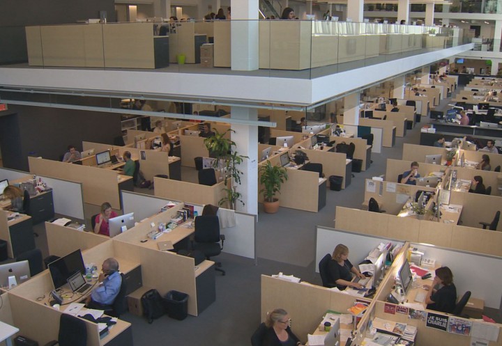 The newsroom at La Presse, Thursday, September 24, 2015.