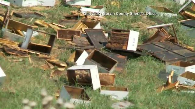 According to the Oklahoma State Highway Patrol, a transport truck loaded with crates containing honeybees overturned Tuesday in I-35.