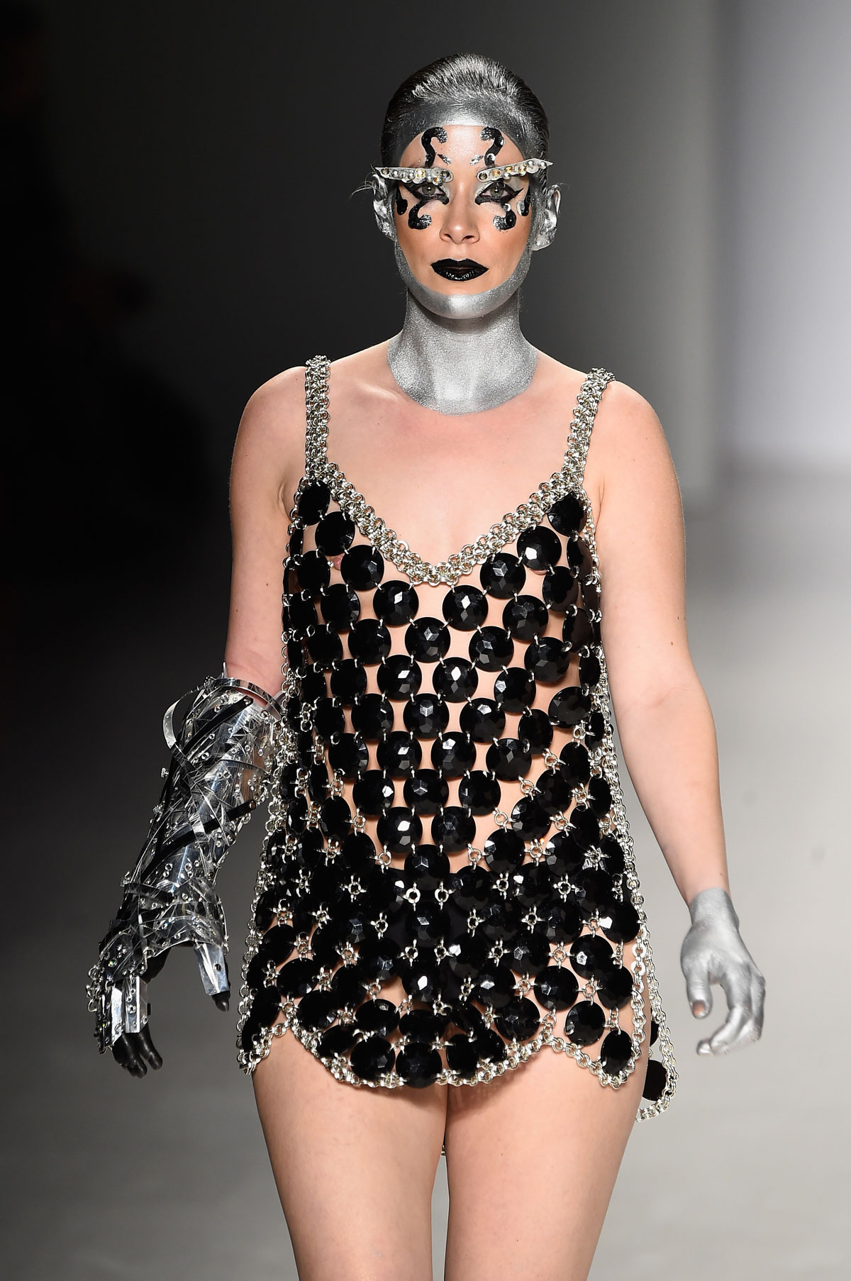 Rebekah Marine walks the runway wearing Antonio Urzi collection at the FTL Moda fashion show during Mercedes-Benz Fashion Week Fall 2015 at The Salon at Lincoln Center on February 15, 2015 in New York City.