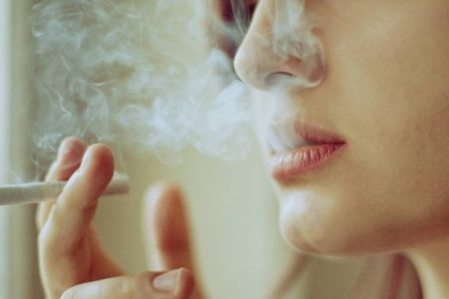 File photo of a woman smoking.
