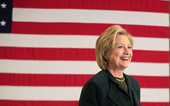 Democratic presidential arrives at town hall meeting at White Mountain Community College, Thursday, Oct. 29, 2015, in Berlin, N.H.