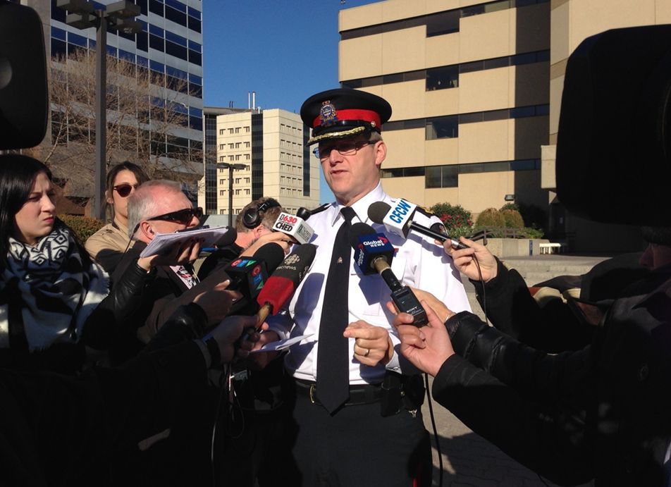 Acting EPS Chief Brian Simpson speaking on Monday, Oct. 5, 2015.