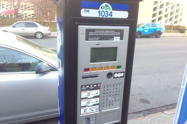 An EPark meter in Edmonton Oct. 21, 2015.