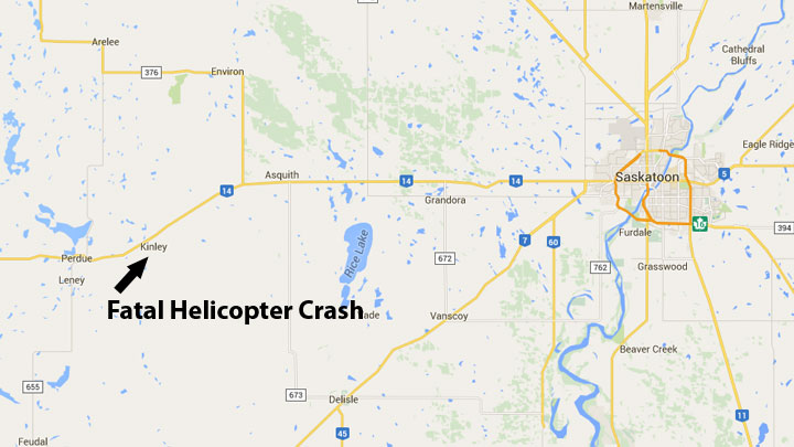 Calgary man killed after a helicopter crash near Kinley, Sask. Tuesday evening.