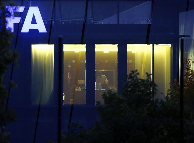 FIFA-President Sepp Blatter sits in an office of the FIFA headquarters in Zurich, Switzerland, Tuesday, Sept. 29, 2015. Blatter told his staff on Monday he has done "nothing illegal or improper" and has no immediate plans to step down.