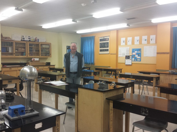 Empty classrooms at Riverdale High School after students walked out on classes to support teacher protests, Wednesday, October 7, 2015.