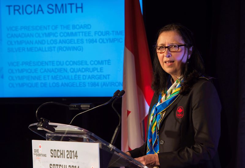 Tricia Smith at the Canadian Olympic Team Snowboard Team Announcement in Vancouver, British Columbia, Canada on Jan. 3, 2014.