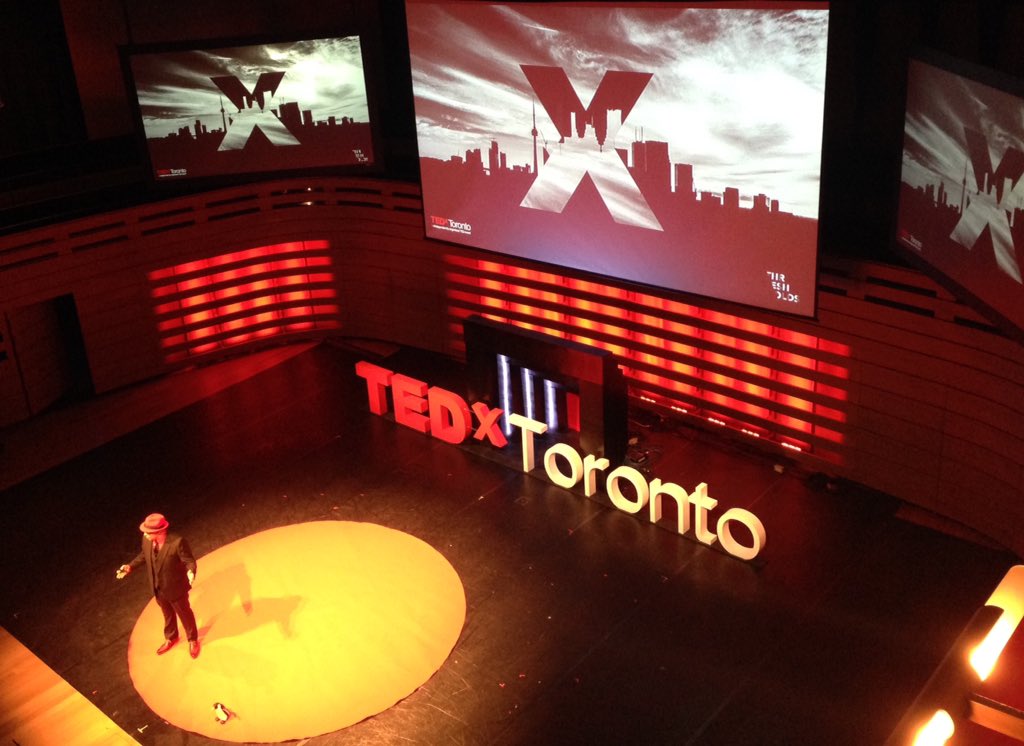 Host Drew Dudley had plenty of motivational words-of-wisdom to share with the TEDxToronto audience; Oct. 22, 2015.