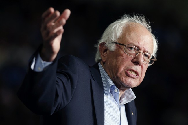 In this photo taken Oct. 3, 2015, Democratic presidential candidate, Sen. Bernie Sanders, I-Vt, speaks during a campaign rally in Springfield, Mass.