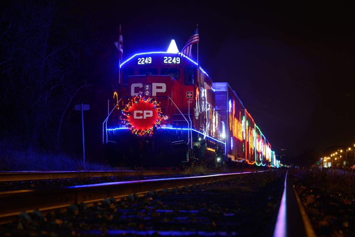 The Canadian Pacific Railway holiday train in Hamilton, Ont., Nov. 30, 2014. 