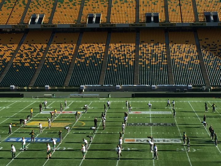 Edmonton Eskimos practice at Commonwealth Stadium Wednesday, Nov. 18, 2015.