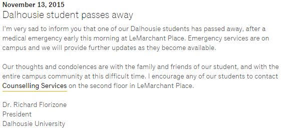 UPDATED: Dalhousie student dies of medical emergency in residence building - image