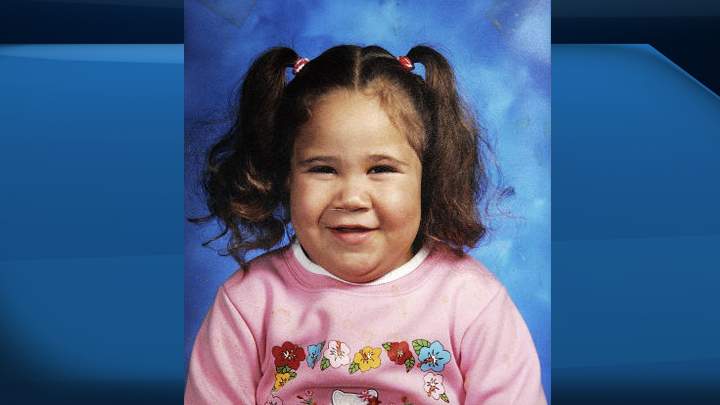 Katelynn Sampson is shown in this undated handout photo. Seven years after Katelynn Sampson's small, battered body was discovered in a Toronto apartment, a coroner's inquest will investigate just what allowed the little girl to be beaten to death by her legal guardians. 