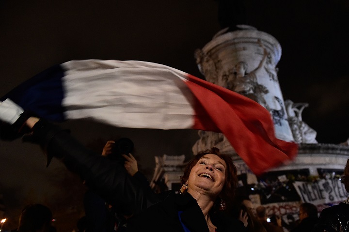 People gather November 20, 2015 in Paris, France.
