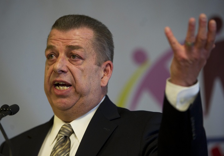 Sam Hammond, president of the Elementary Teachers Federation of Ontario responds to Education Minister Laurel Broten's comments in Toronto, Ont. Thursday, April 12/2012.