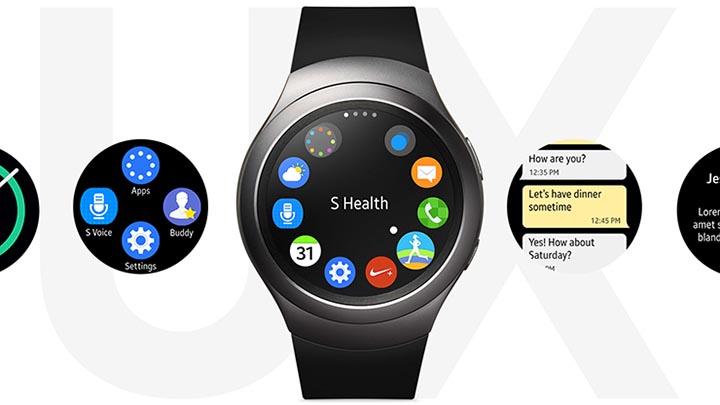 The Samsung Gear S2 features a rotating bezel for quickly scrolling through apps and making selections