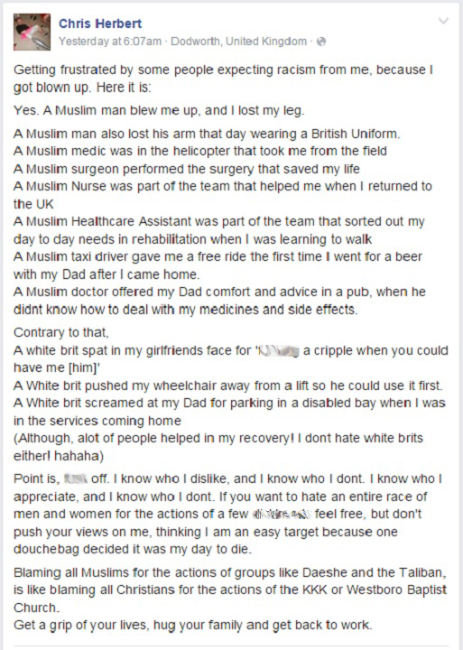 ‘Get a grip’: Iraq war vet’s post blasting Islamophobia goes viral - image