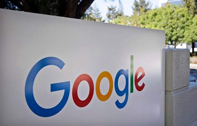 This Oct. 20, 2015, photo, shows a sign outside Google headquarters in Mountain View, Calif. 