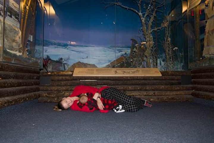 Some visitors to the Royal Alberta Museum take advantage of the chance to sleep next to exhibits during its 48-hour farewell party ahead of its move to downtown Edmonton.