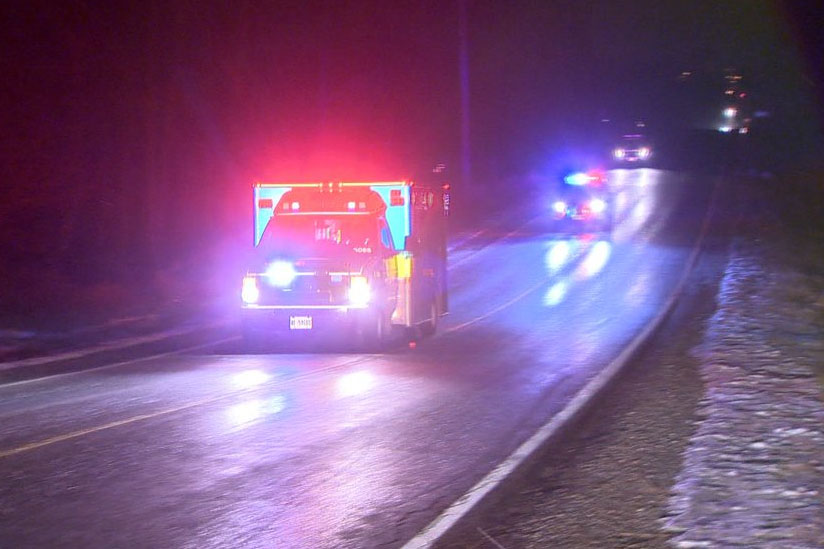 RCMP say the incident happened around 8 a.m. when the man was walking along Highway 9 and then hit by a northbound travelling car.