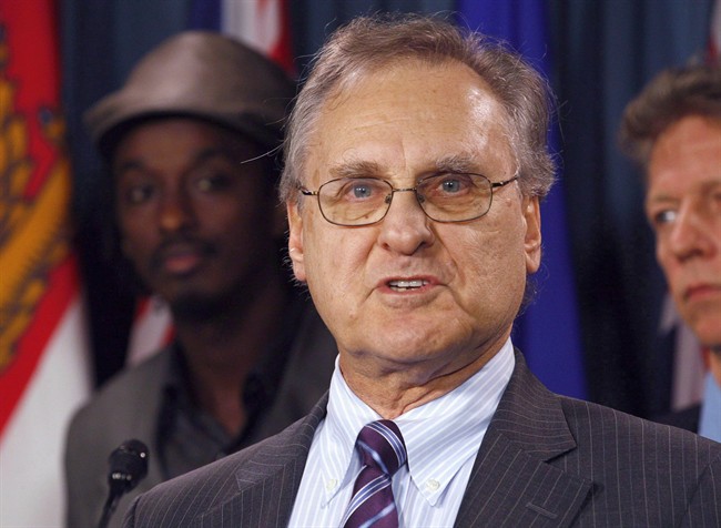 Stephen Lewis speaks during a news conference in Ottawa on Wednesday March 9, 2011.
