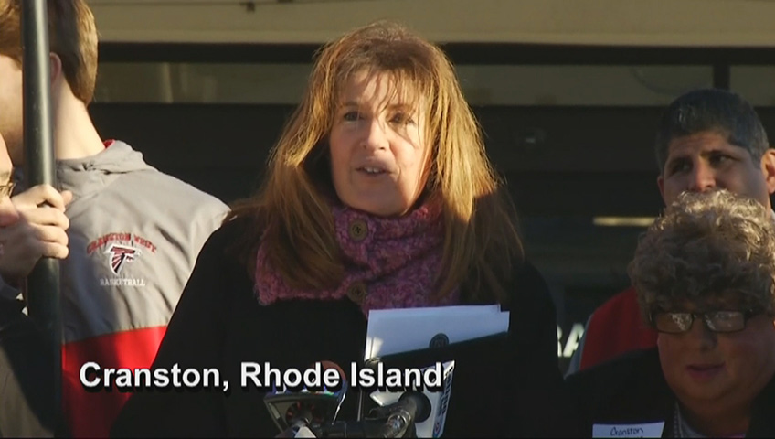 Former Senior Centre Executive Director Sue Stenhouse with fake senior woman