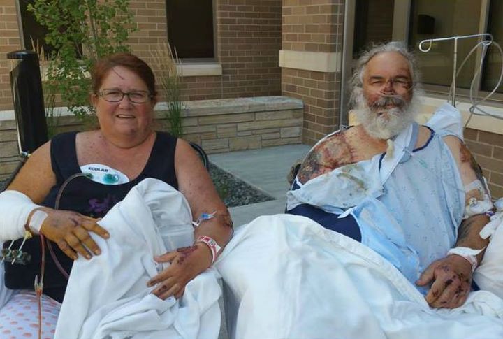 Jeri and Jeff Hamilton after their August 2015 motorcycle crash.