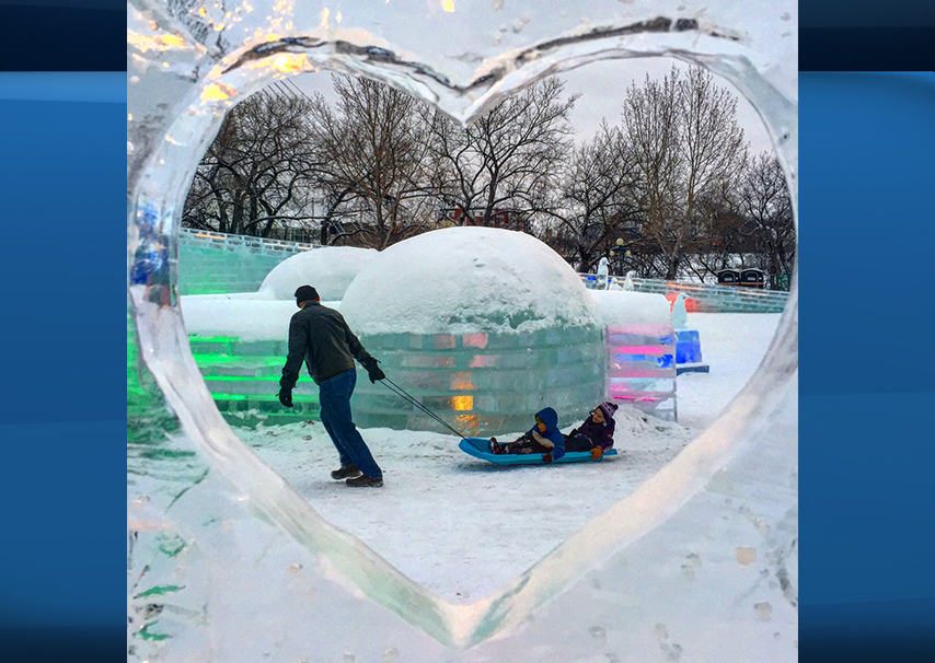 Icetival features dozens of ice sculptures, a giant ice slide and an ice bar. 