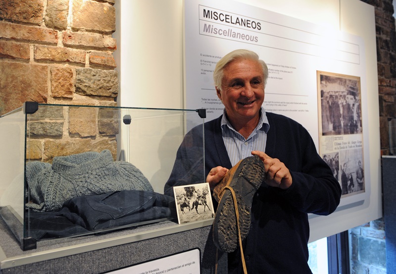 Uruguayan Roberto Canessa, one of the 16 survivors of an airplane crash in the Chilean Andes in 1972 and who remained lost in the mountains for 72 days,