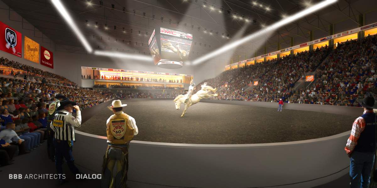 Artistic rendering of Hall D inside the Edmonton Expo Centre when it was still managed by Northlands.